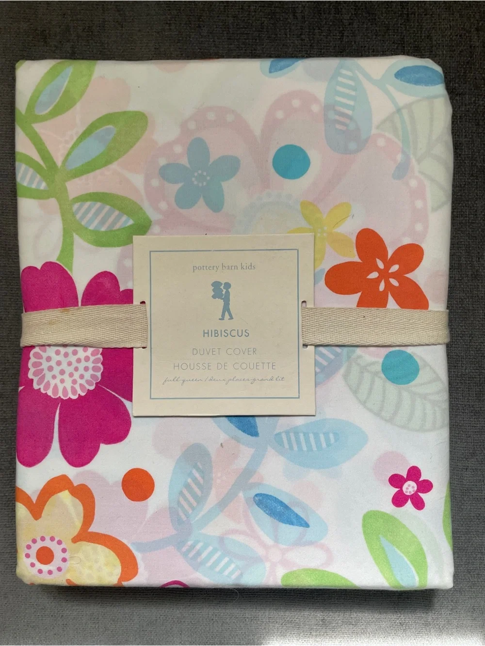 PBkids Pottery barn Kids Hibiscus Floral soft Cotton Twin Duvet Cover